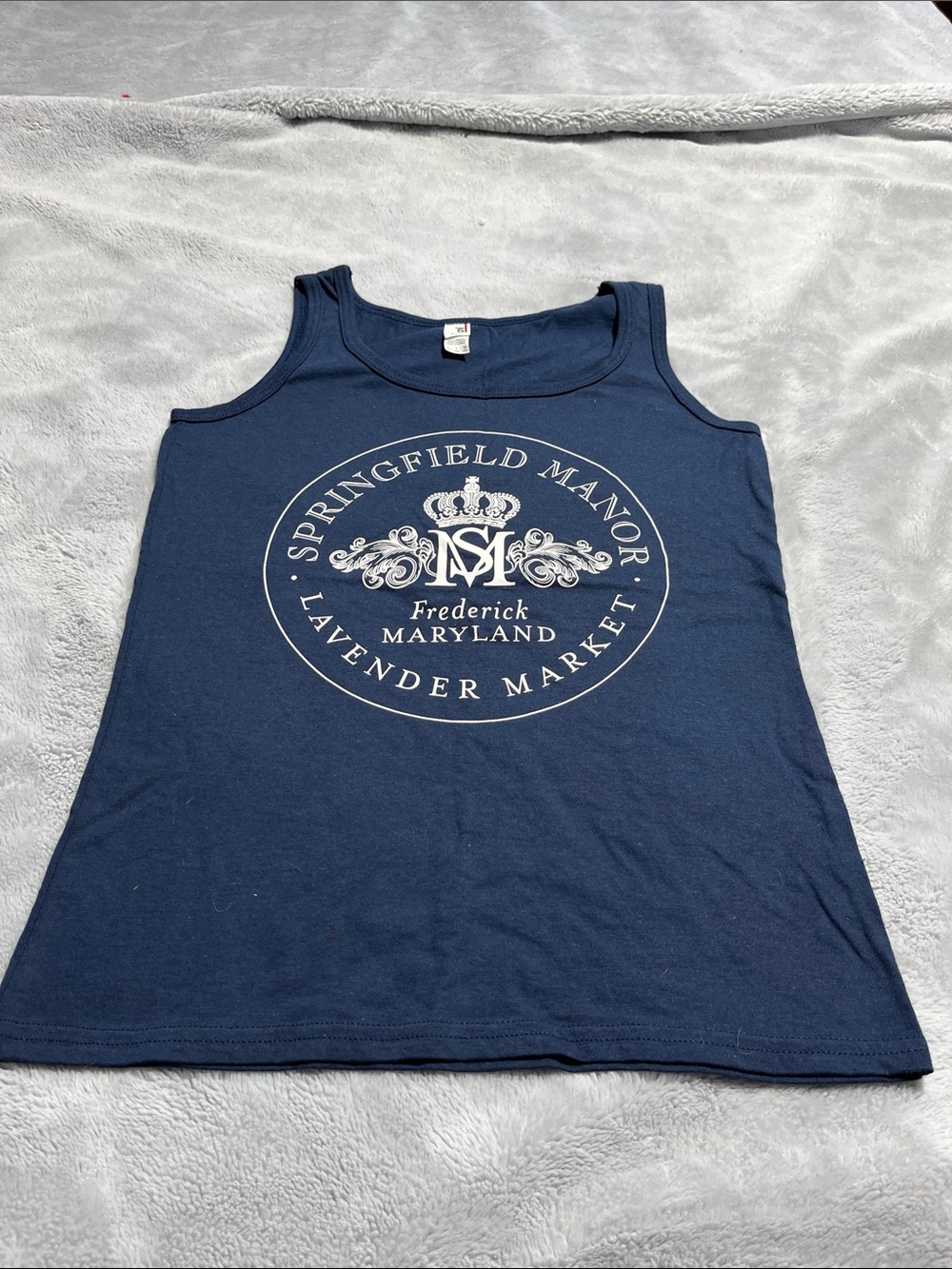 Springfield Manor Lavender Market Anvil Navy Scoop Neck Tank Top